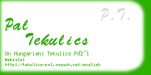 pal tekulics business card